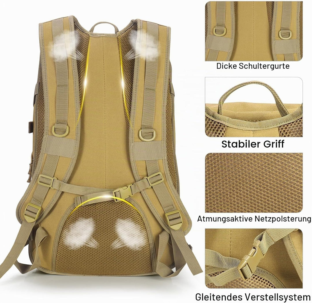 SHANNA Militärrucksack 35L/50L Armee Rucksack Molle, Hohe Kapazität Trekkingrucksack Wanderrucksäcke