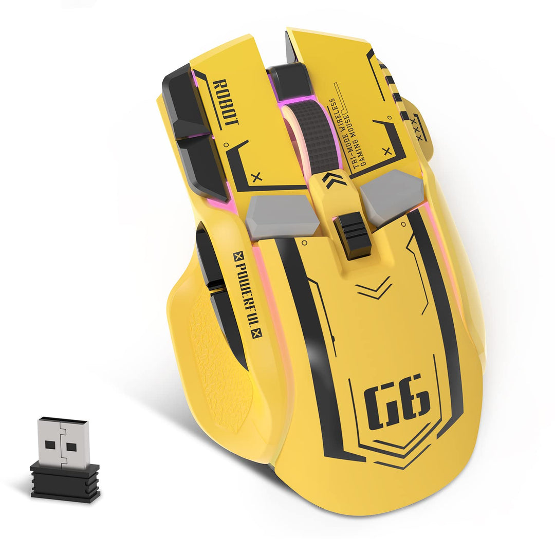 G6 Tri-Modus-Maus, kabelgebunden 2,4-G-Bluetooth Typ C mit 11 RGB-Hintergrundbeleuchtung, mechanisch