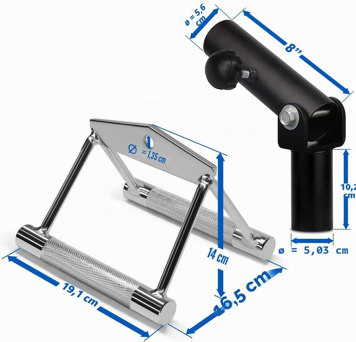Yes4All Deluxe T-Bar Row Plattform - 360° schwenkbar - Passend für 1" Standard und 2" Olympiastangen