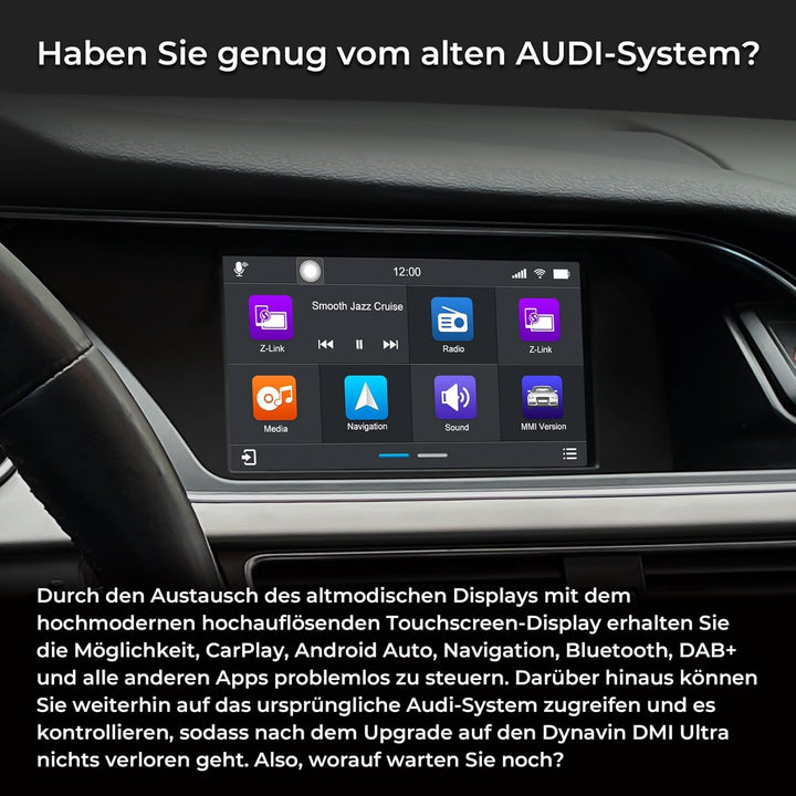 DYNAVIN Android Autoradio Navi für Audi A4 A5 Q5 S4 S5 mit MMI 3G / 3G+ Radio, 7 Zoll Radio mit Wire