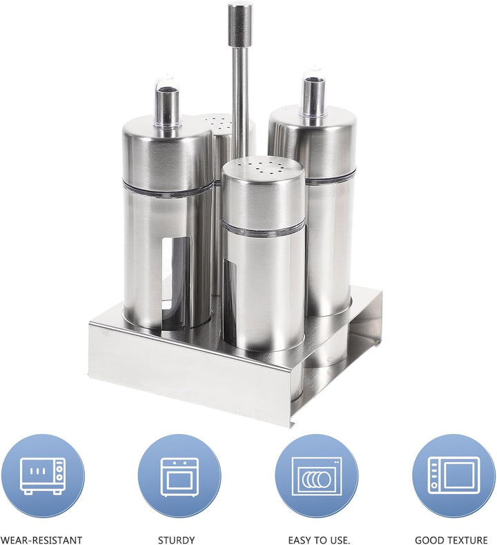 YARNOW Öl Und Essig Salz Pfeffer Menage Flasche Set Edelstahl Gewürz Dispenser Salz Pfeffer Shaker E