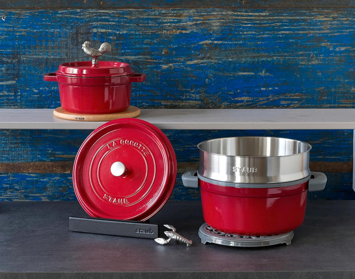 STAUB Cocotte, Gusseisen Bräter, Alle Herdarten inkl Induktion, Rund, 18 cm, 1,7 L, Kirsch-Rot 18 cm