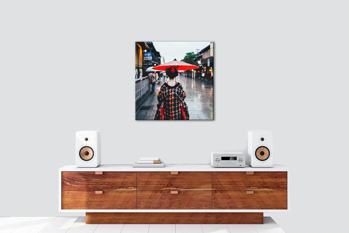 traditionelles japanisches Gewand Format: 70x70 als Leinwandbild, Motiv fertig gerahmt auf Echtholzr