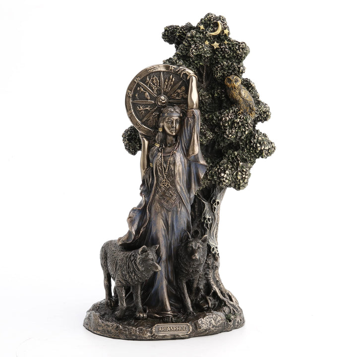 Veronese Design Statue Arianrhod Die Göttin des Schicksals, Kaltguss, Kunstharz, Antik-Bronze, 24 cm