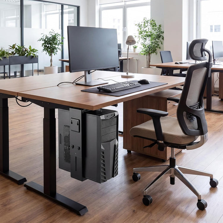 Wiltec Untertisch PC-Halterung mit Gleitschiene 360° Schwenkbar für Computer-Gehäuse bis 10kg, mit G