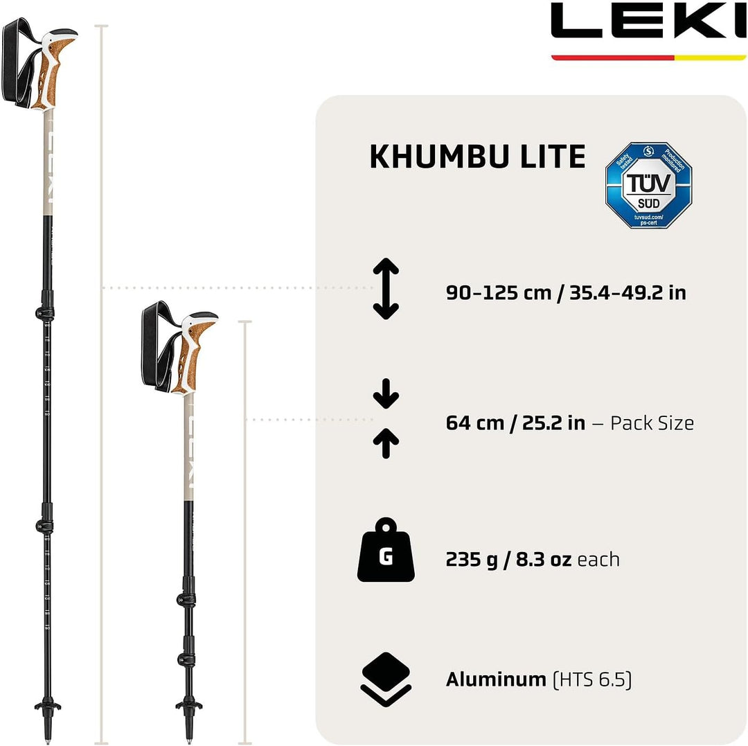 LEKI Khumbu Lite Wanderstöcke Damen & Herren | leichte, verstellbare Trekkingstöcke aus Aluminium mi