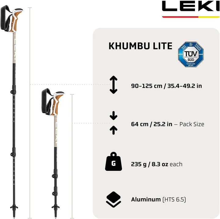 LEKI Khumbu Lite Wanderstöcke Damen & Herren | leichte, verstellbare Trekkingstöcke aus Aluminium mi