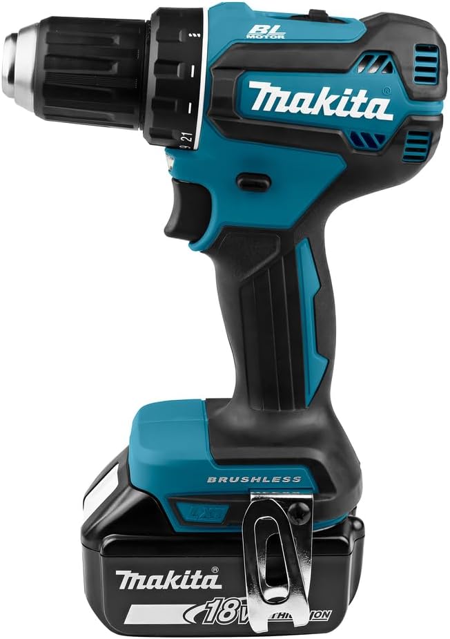 Makita DDF485RTJ Akku-Bohrschrauber 18, 0V, Blau/Silber Single
