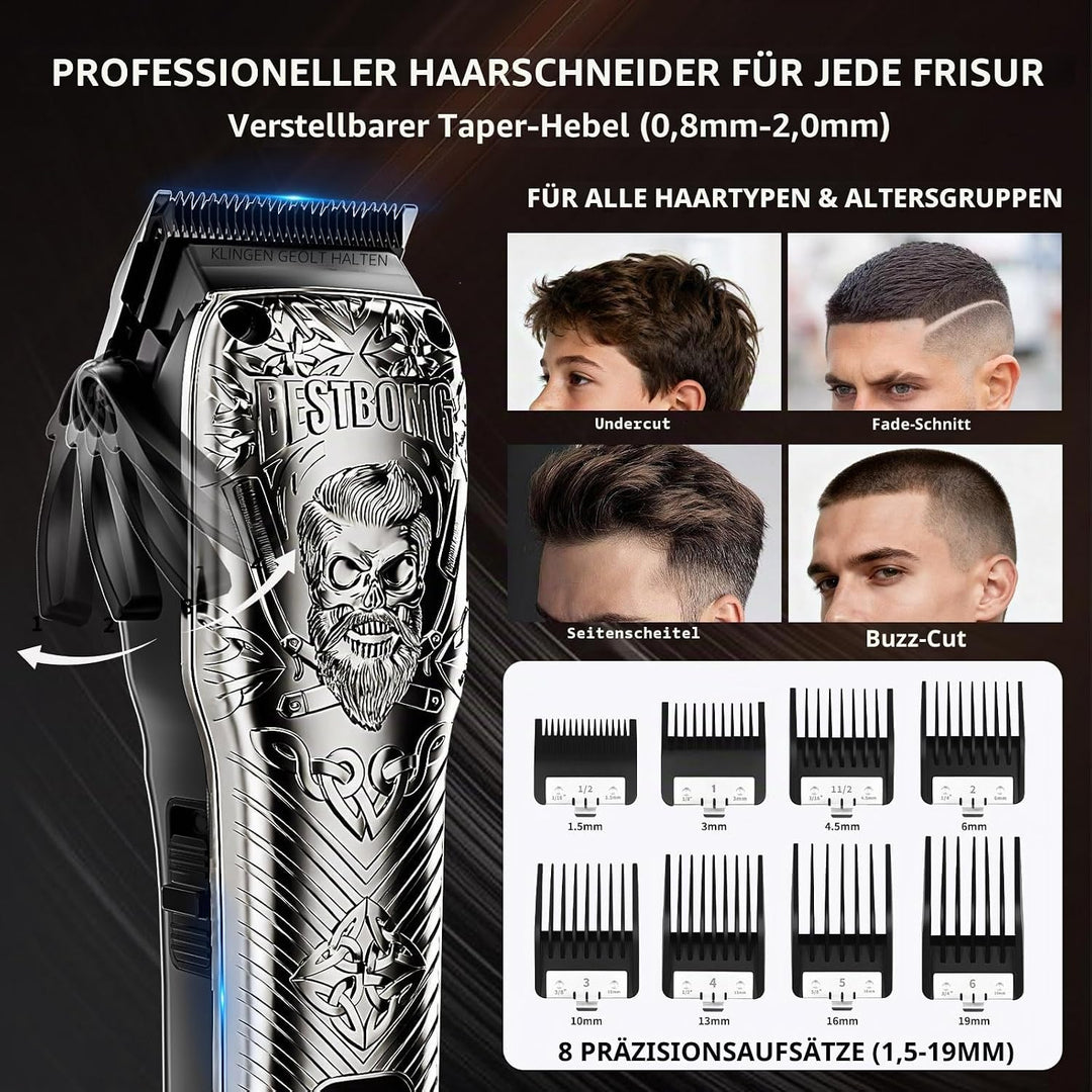 Professionelle schnurlose Herren-Haarschneidemaschine, Bartschneider und elektrische Rasierer, Sets