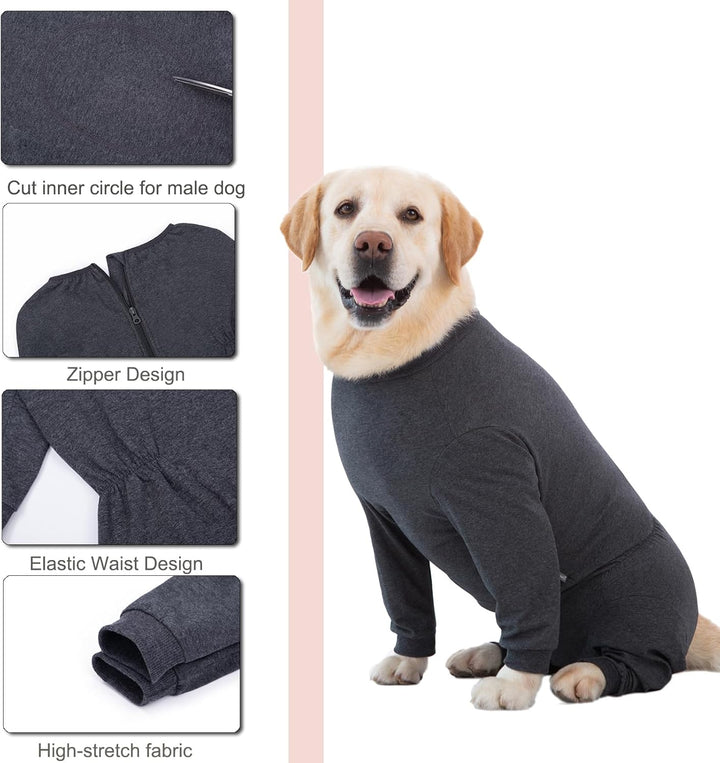 Yeapeeto Einteiler für Hunde, zur Erholung, für grosse und mittelgrosse Hunde, Schlafanzug, Ganzkörp