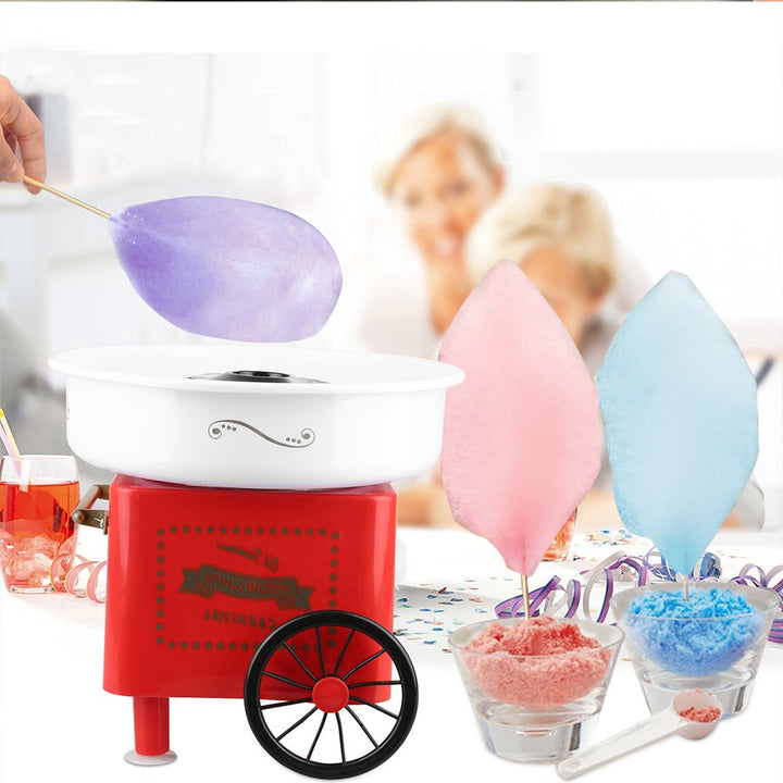 Zuckerwattemaschine, Retro Trolley Mini-Zuckerwattemaschine, geeignet für Familie, Party, Festival,