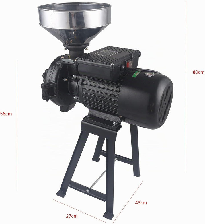 2200W getreidemühle elektrisch, Mühle Maschine+Trichter, Schrotmühle Elektrisch, Weisse Jade mattier