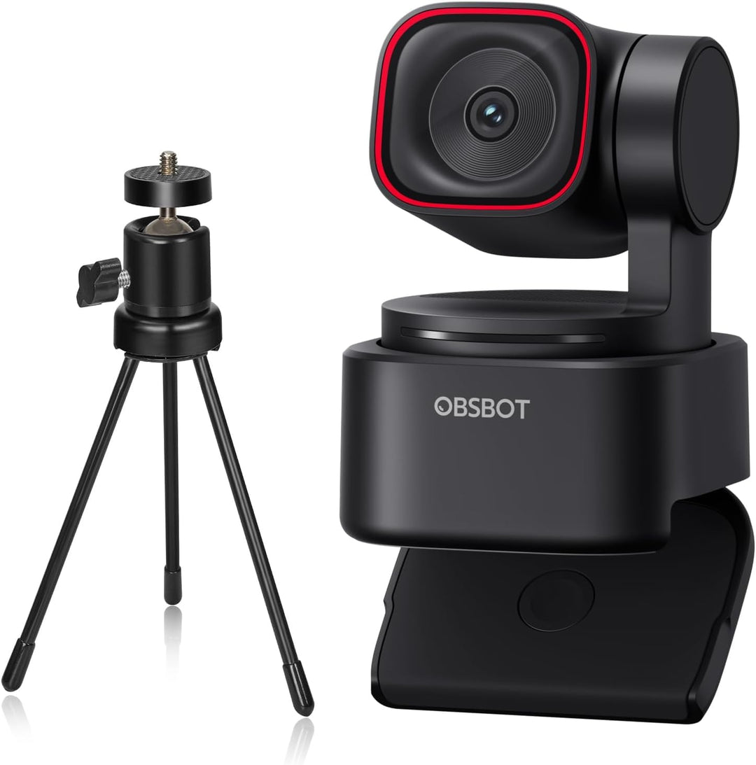 OBSBOT Tiny 3 Lite mit Stativ, 4K-Webcam Spatial Audio,Tri-Mikrofon-Array, PC-Kamera 120 fps HDR, mi
