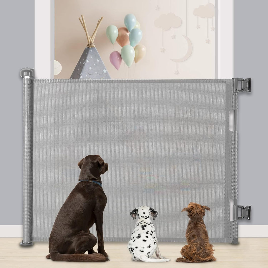 MYPIN Türschutzgitter Ausziehbar, 0-180cm Treppenschutzrollo Hund Türgitter und Baby Treppenschutzgi