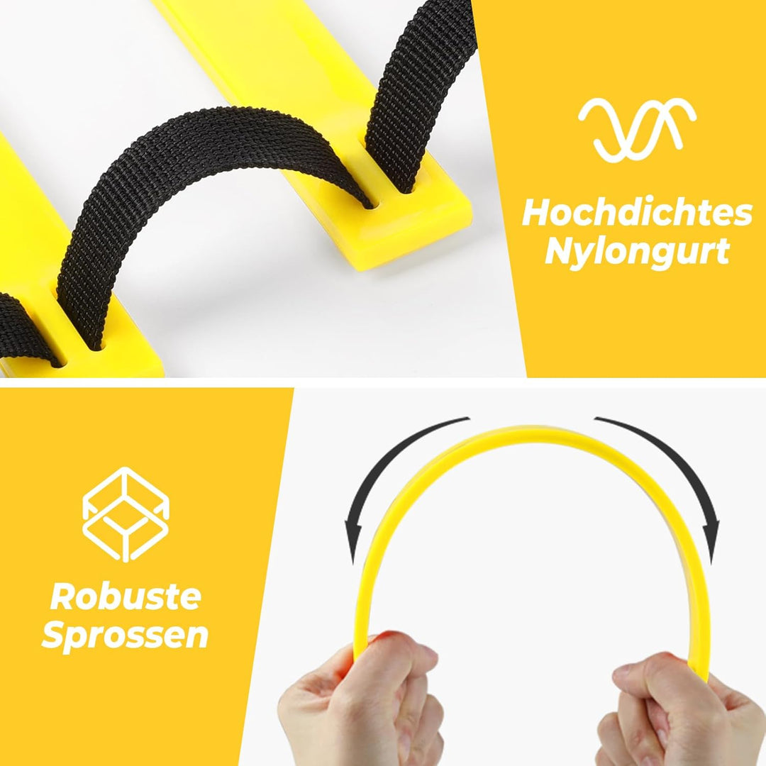 Yissvic Fussball Trainingszubehör Koordinationsleiter Fussball Geschenke Jungen Trainingsset 6m mit