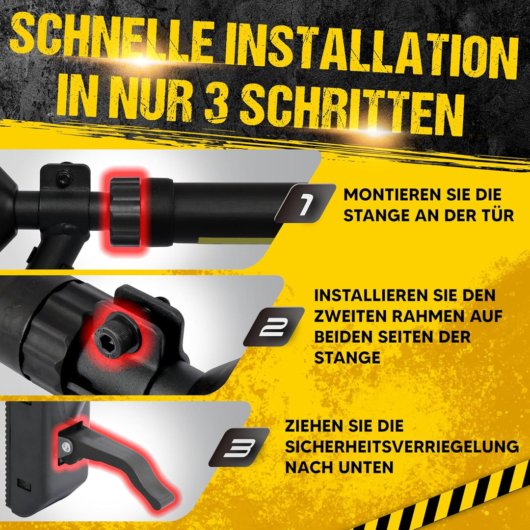 Klimmzugstange Türrahmen, Pull Up Bar, Oberkörper-Workout-Stange, Doppelte Sicherheitsverriegelung,