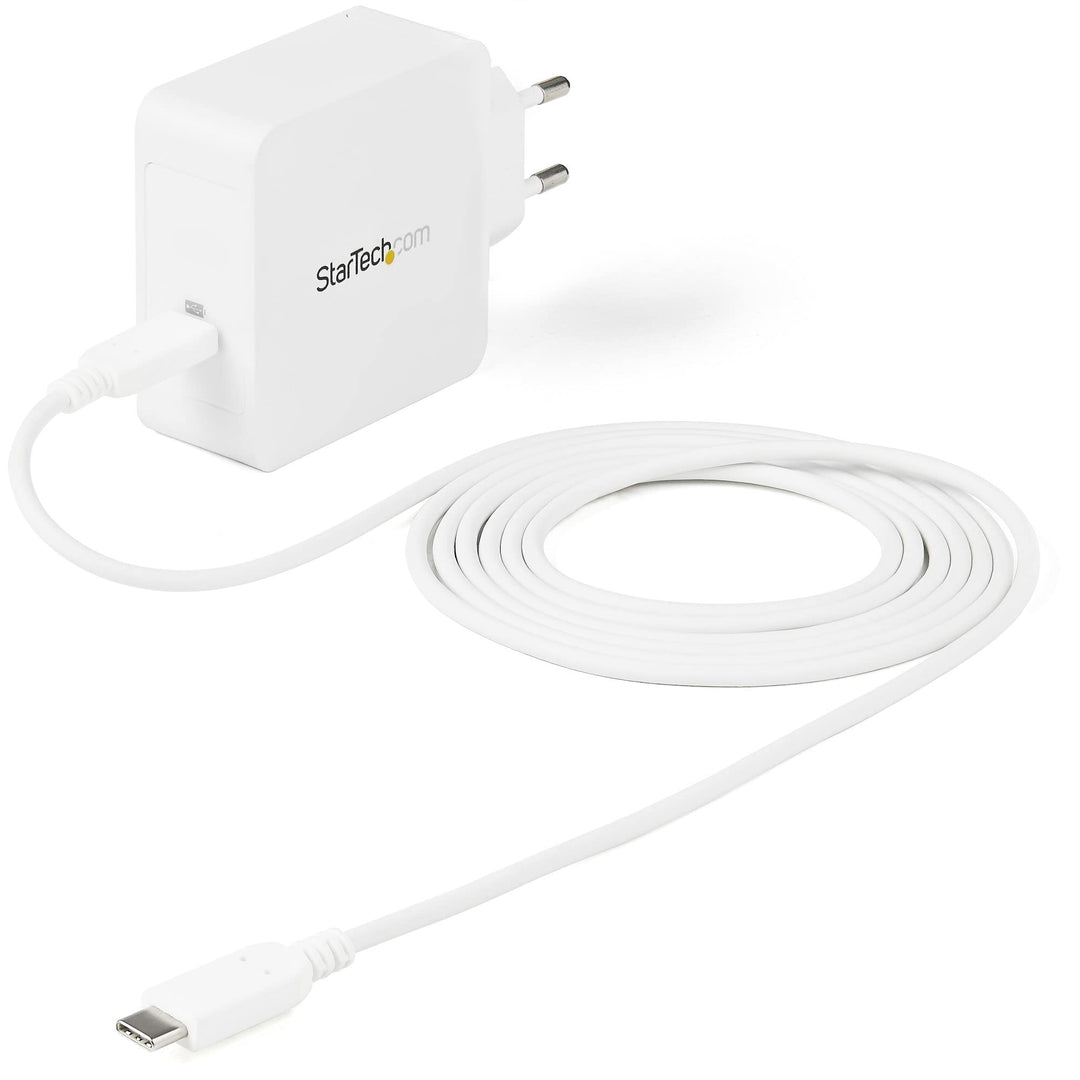 StarTech 60W USB-C Wandladegerät, Laptop PD, 2m Kabel, Typ-C Adapter | Für Dell XPS, Lenovo X1 Carbo