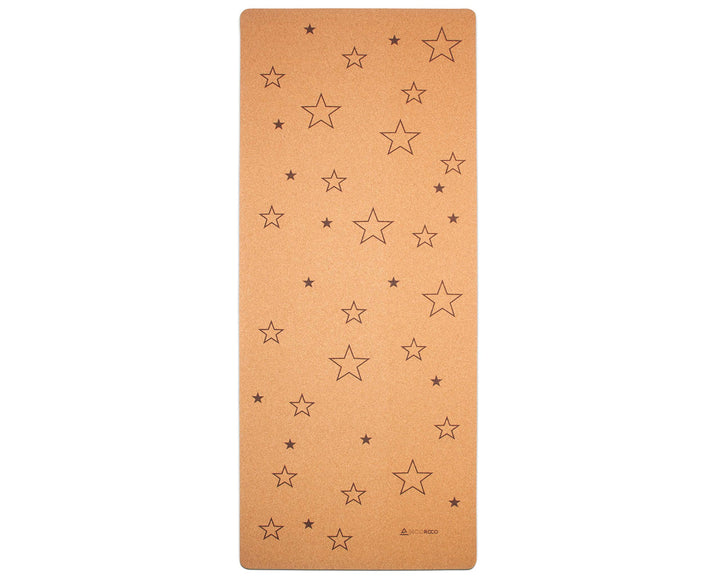 Yogamatte für Kinder aus Kork &amp; Kautschuk mit Sterne, Grösse 155x61cm, schadstofffrei, rutschfest, v