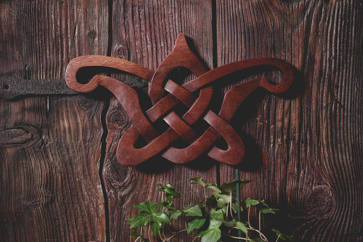 Windalf Wanddeko BELTAINE b: 38 cm Keltischer Liebesknoten Handarbeit aus Holz
