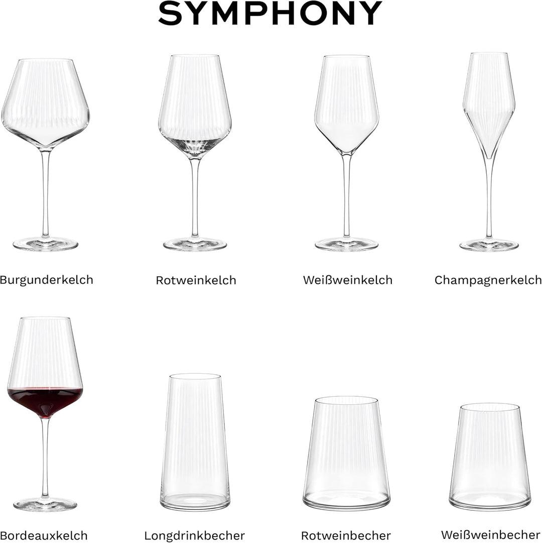 Stölzle Lausitz Bordeaux Gläser Symphony/Rotweinglas Bordeaux 6er Set/Hochwertige Rotweingläser gros