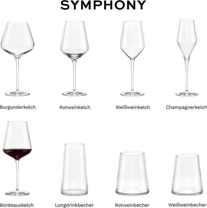 Stölzle Lausitz Bordeaux Gläser Symphony/Rotweinglas Bordeaux 6er Set/Hochwertige Rotweingläser gros