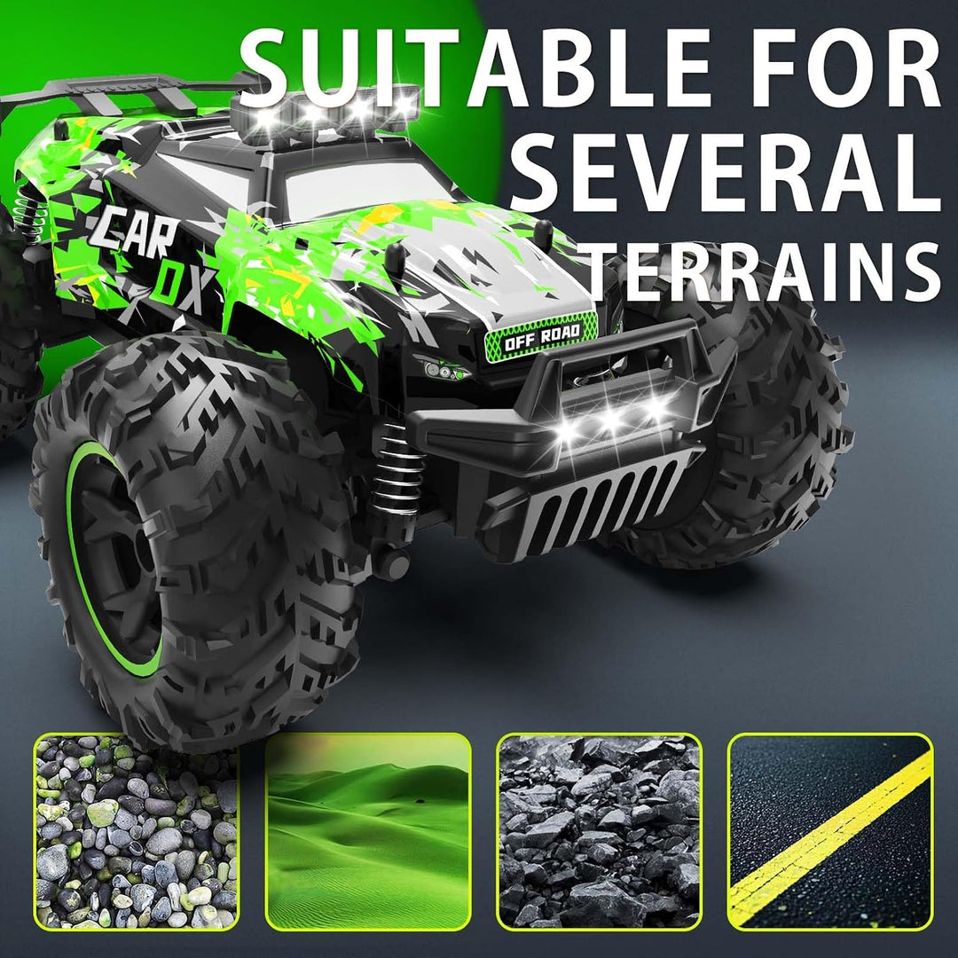 Carox Ferngesteuertes Auto,2.4 GHz 26 km/h RC Auto,1:18 Off Road Monstertruck mit Scheinwerfer und F