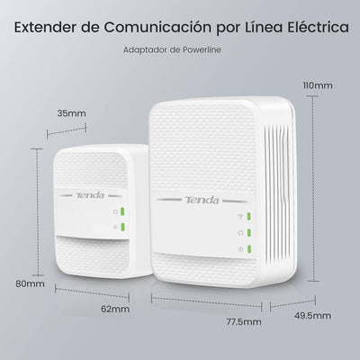 Tenda PH10 Powerline Adapter Kit AV1000 + AC750 WLAN Gigabit Steckdose (1000 Mbit/s LAN+ 750 Mbit/s