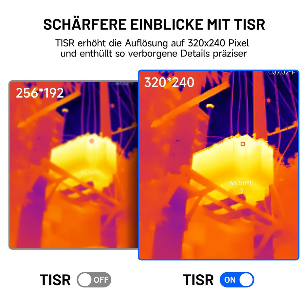 TOPDON Infrarot Wärmebildkamera - TC004, 256 x 192 Pixel, Temperaturbereich –20 °C bis +350 °C, Prof