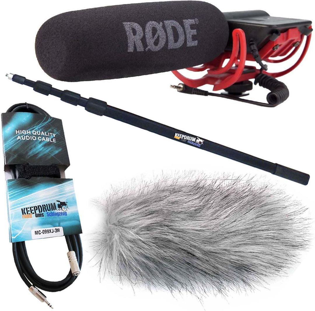 Rode Videomic Rycote + keepdrum 3m Tonangel + Windschutz + 3m Miniklinke