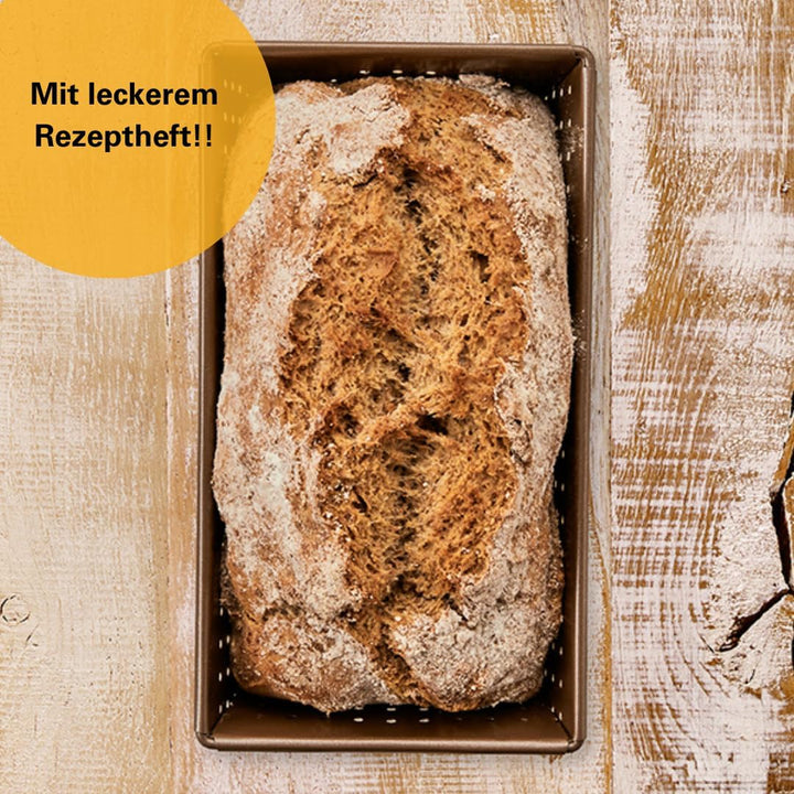 Birkmann, Laib & Seele, perforierte Brotbackform, 20 cm, Backform für kleine Brote, aus bronzefarben