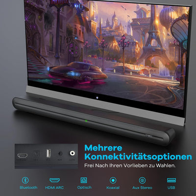 Heymell 150W Soundbar für TV Geräte,TV Lautsprecher Mit 6 Lautsprechern, TV Soundbar Klare Sound ohn