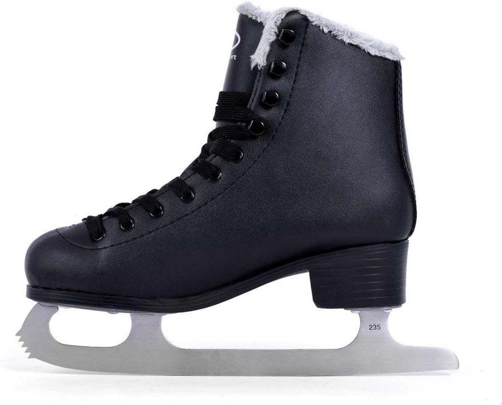 SMJ Calgary Herren Schlittschuhe Eiskunstlauf Eislaufschuhe Klassische Eislauf Schwarz | Grössen: 40