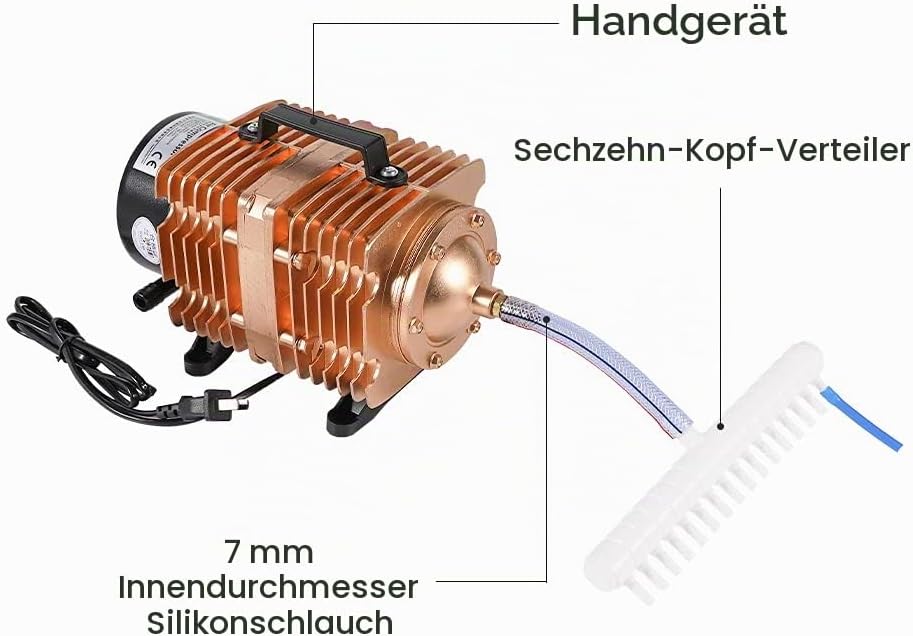 Cloudray 160W Elektromagnetischer Luftkompressor 140L/min Luftpumpe 230V 50Hz für CO2 Lasergravur un