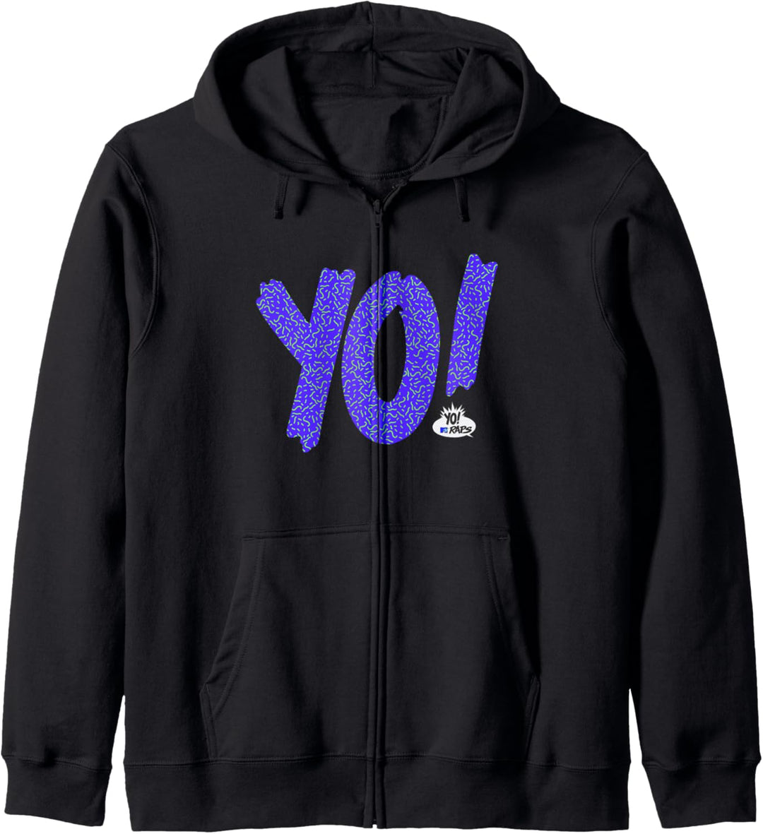 MTV YO RAPS Purple and Green Squiggle Logo V1 Kapuzenjacke