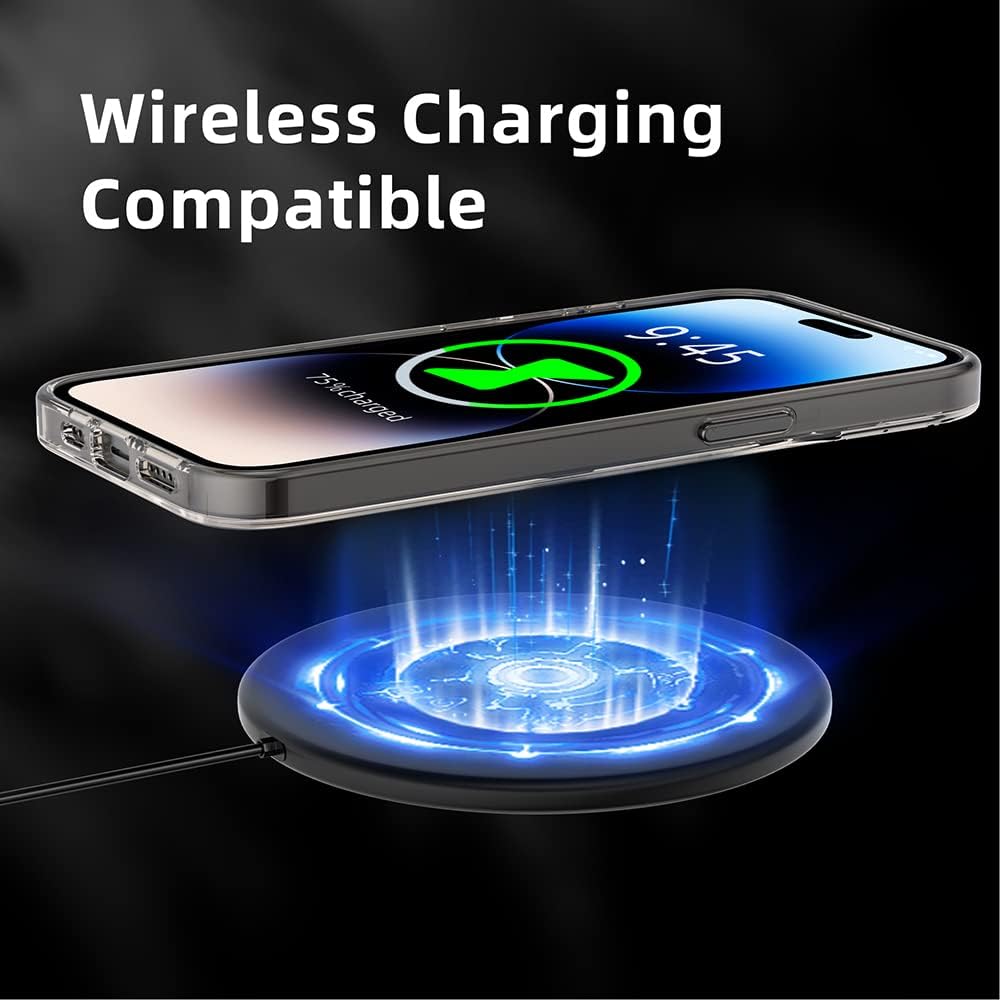 YOUNGKIT für iPhone 14 Pro Hülle, Stossfeste Kratzfeste Schutzhülle Slim Klar Case Chargement magnét