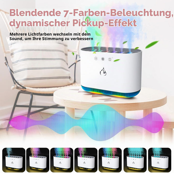 AiQInu Luftbefeuchter 900ML, Dynamischer Pick-up Humidifier Schlafzimmer mit 6 Düsen und 7 Farben LE