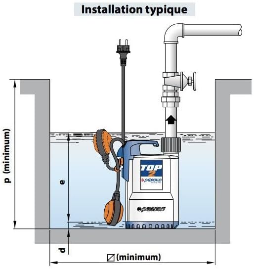 Hebepumpe Pedrollo TOP2 0,37 kW bis 13,2 m³/h einphasig 220V