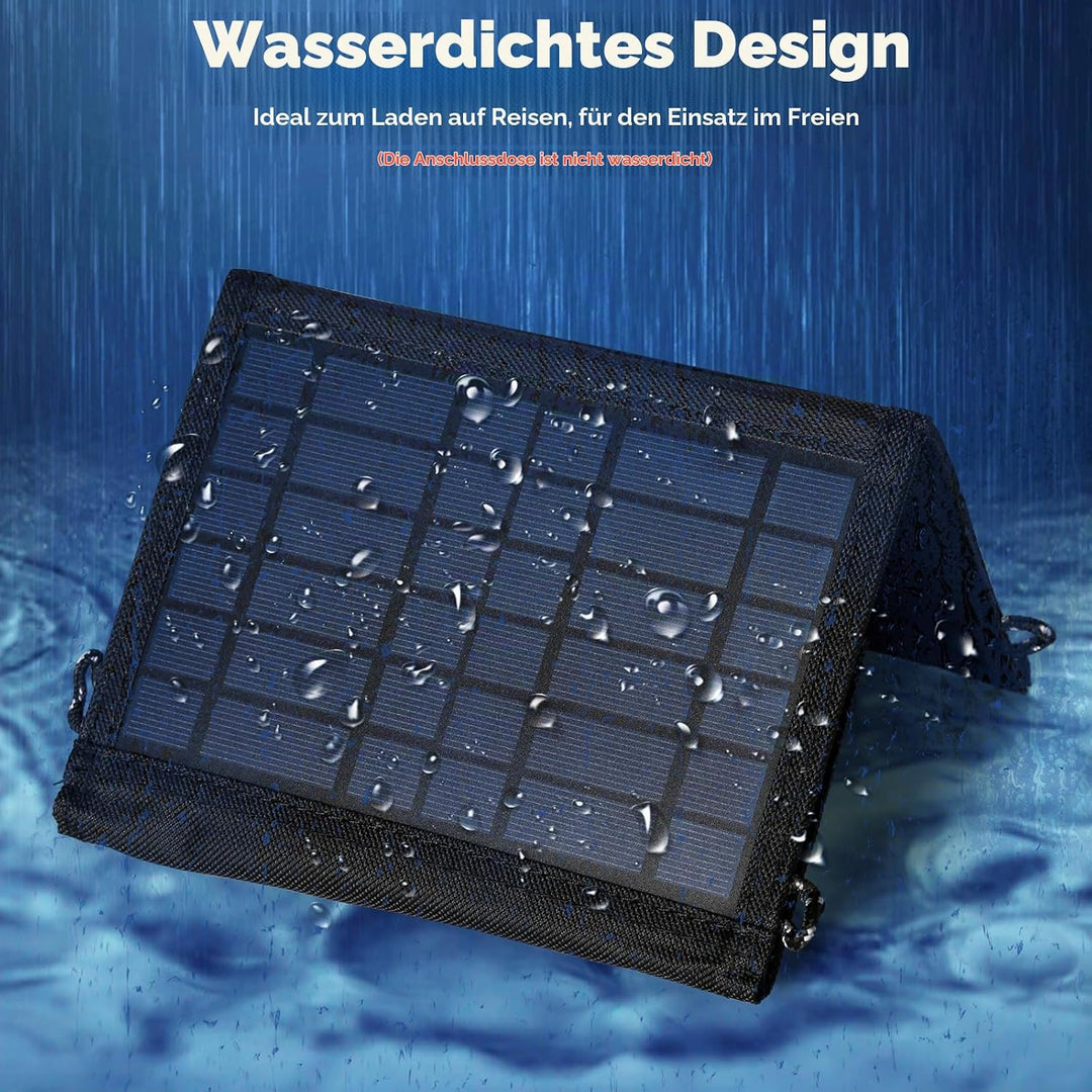 DEWIN Faltbares Solarpanel 15w, 15W 5V Solarpanel mit USB-Anschluss Solarladegerät für Handy und Lap
