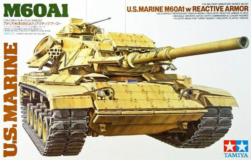 Tamiya 300035157 300035157-1:35 US Marine Kampfpanzer M60A1 mit Reaktiver-Panzer (3), originalgetreu