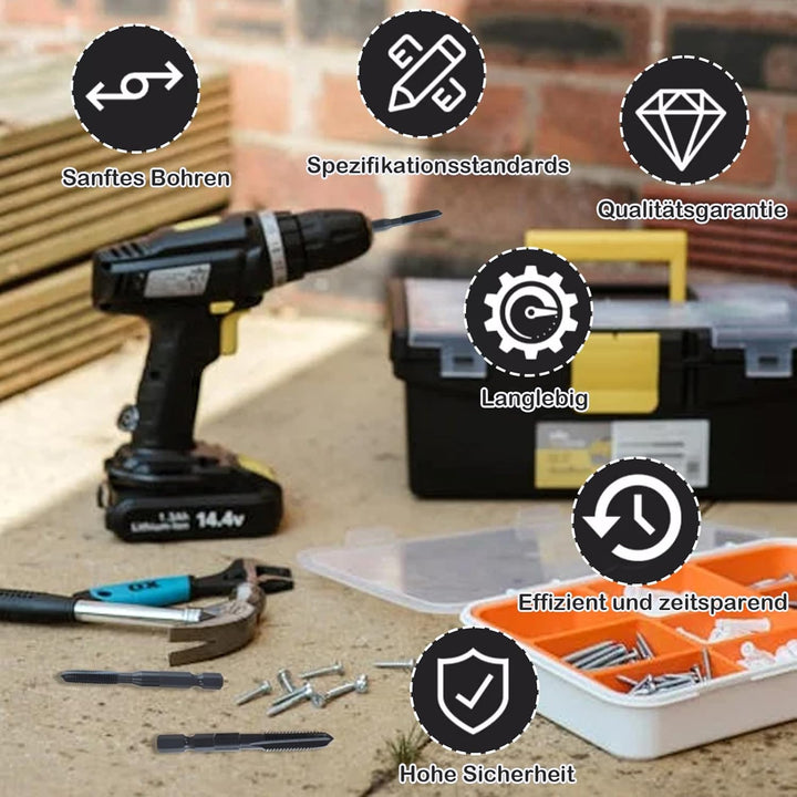 KEWAYO 5 Stück Gewindeschneider Bit Set M4 -M10, HSS Nitrieren Gewindebohrer Bit Satz, Metric Gewind