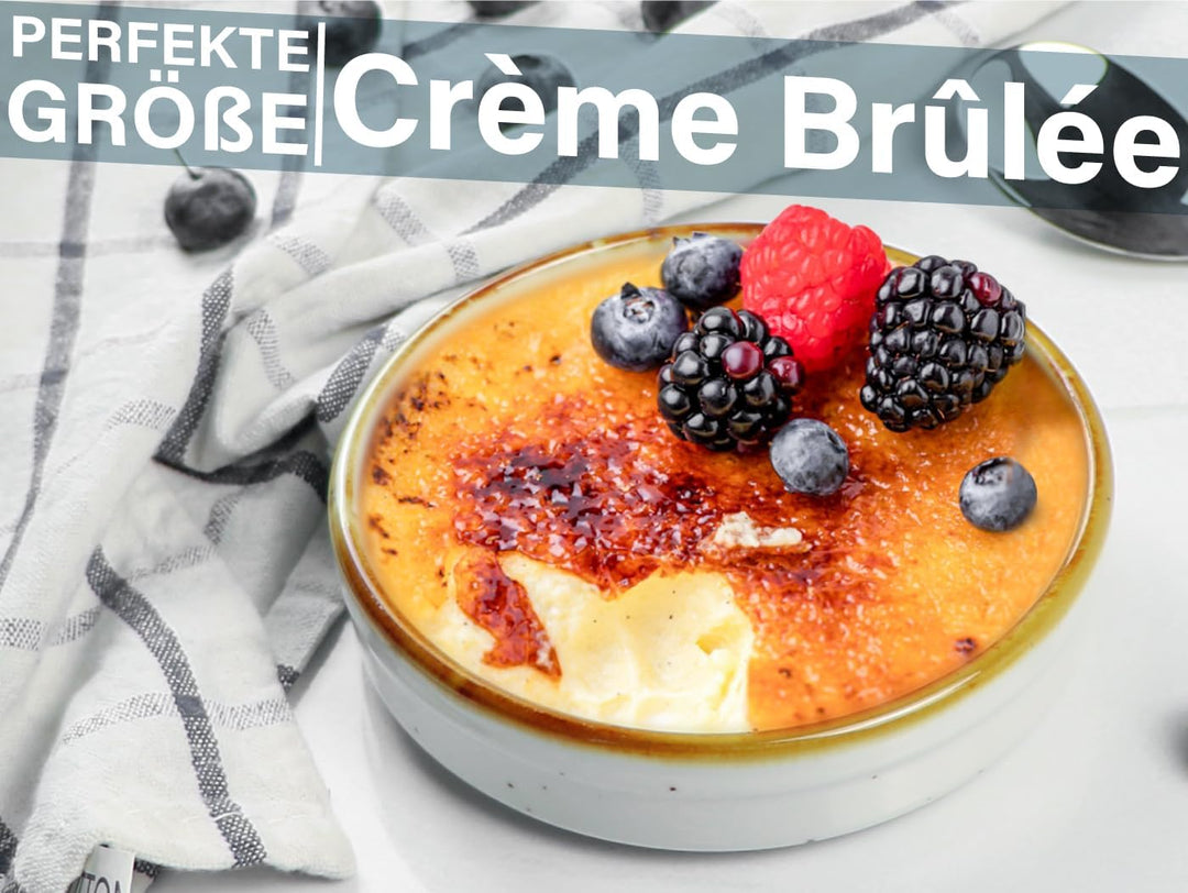 ONEMORE Auflaufförmchen, 6er-Set Creme Brulee Schälchen, 118ml Souffle Förmchen Backofenfest, 11,4 c