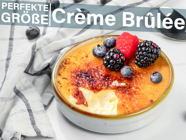 ONEMORE Auflaufförmchen, 6er-Set Creme Brulee Schälchen, 118ml Souffle Förmchen Backofenfest, 11,4 c