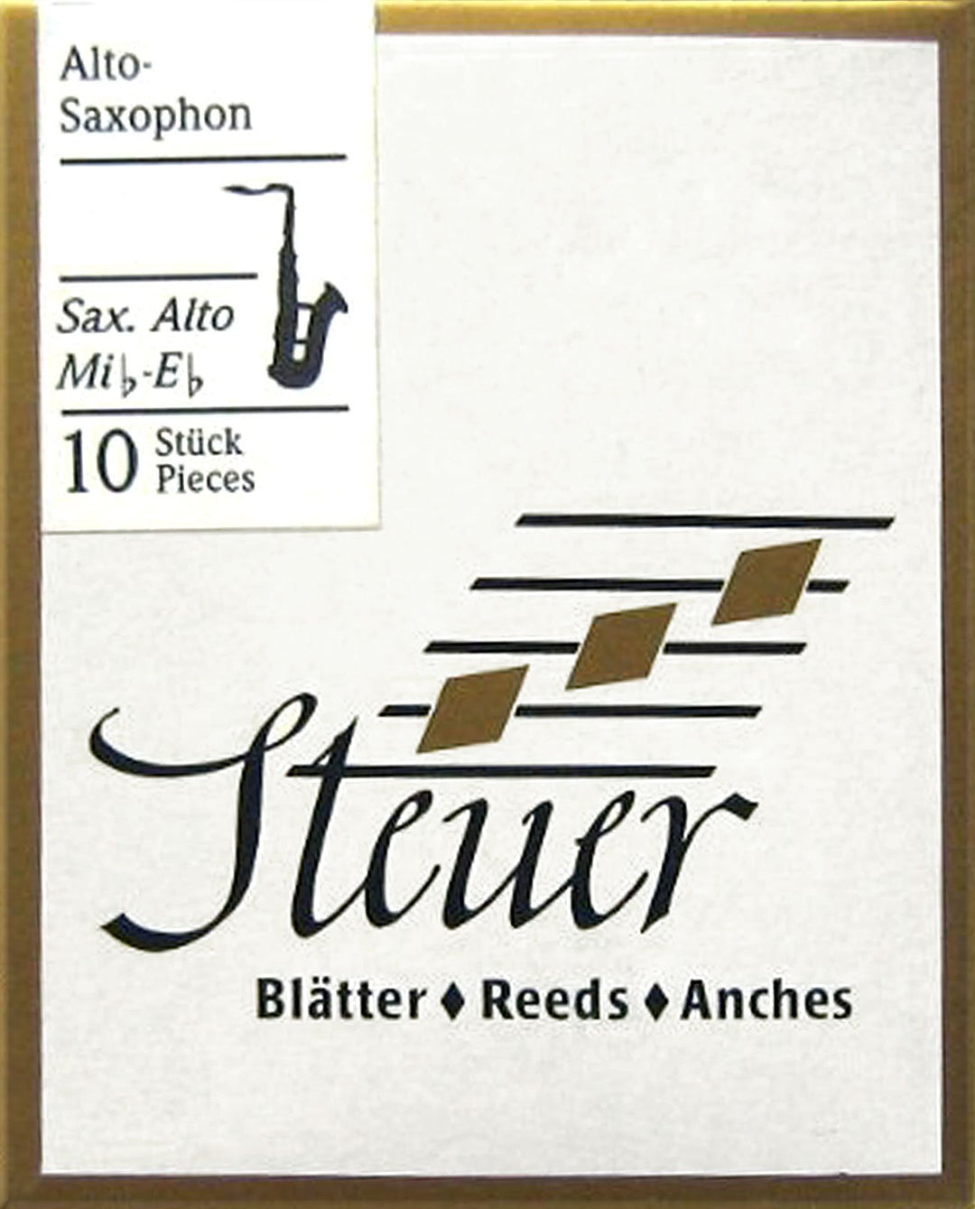 Steuer Blatt Alt Saxophon Traditionell 10er Packung Gr.3 1/2 Alt Saxophon 3,5 Traditionell, Alt Saxo