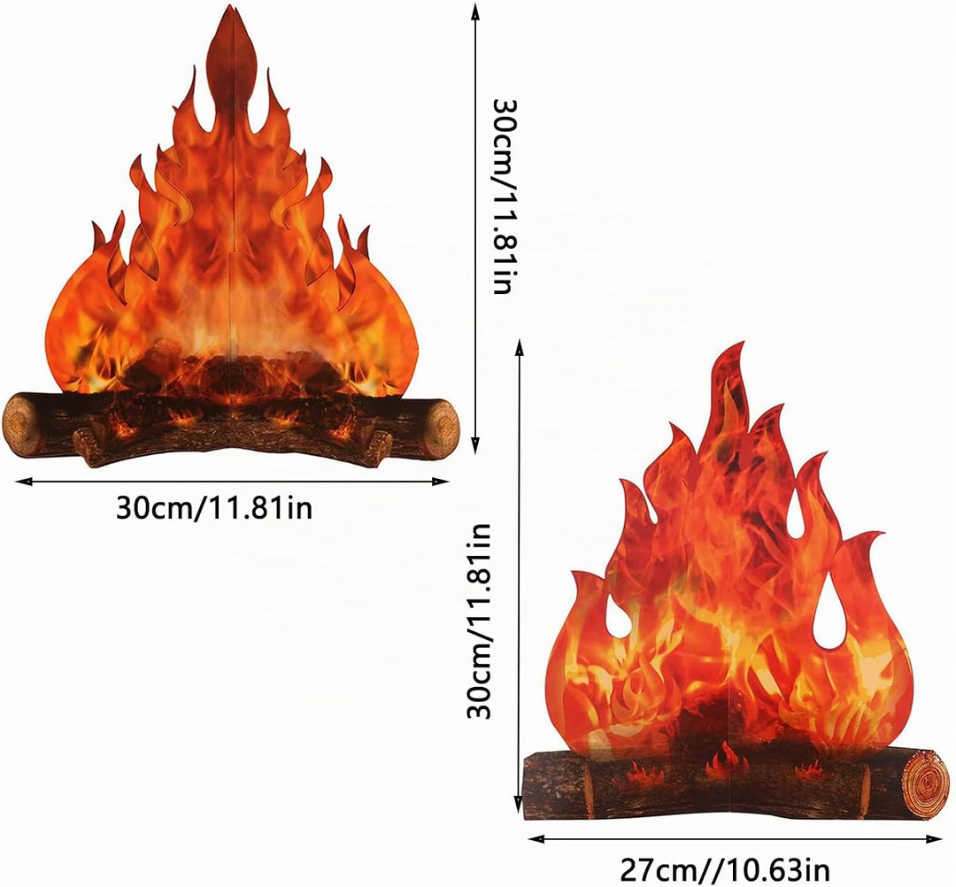 4 Pieces 3D Dekorative Pappe Lagerfeuer Herzstück, Künstliches Feuer, Lagerfeuer Herzstück, Pappe La