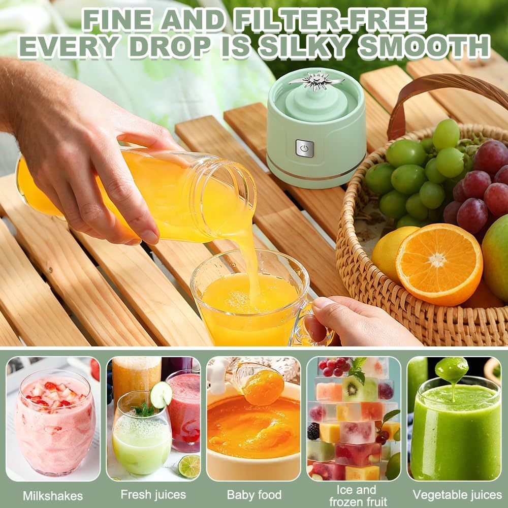 Tragbarer Mixer Smoothie Maker To Go, SGZIOO 450 ML Portable Blender, 38 Klingen, Kleiner Mixer Für