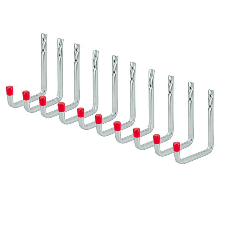 siwitec Wandhaken U-Form 220 x 144 mm verzinkt, 10er Set, Traglast: 37 kg, Schwerlasthaken, abgewink