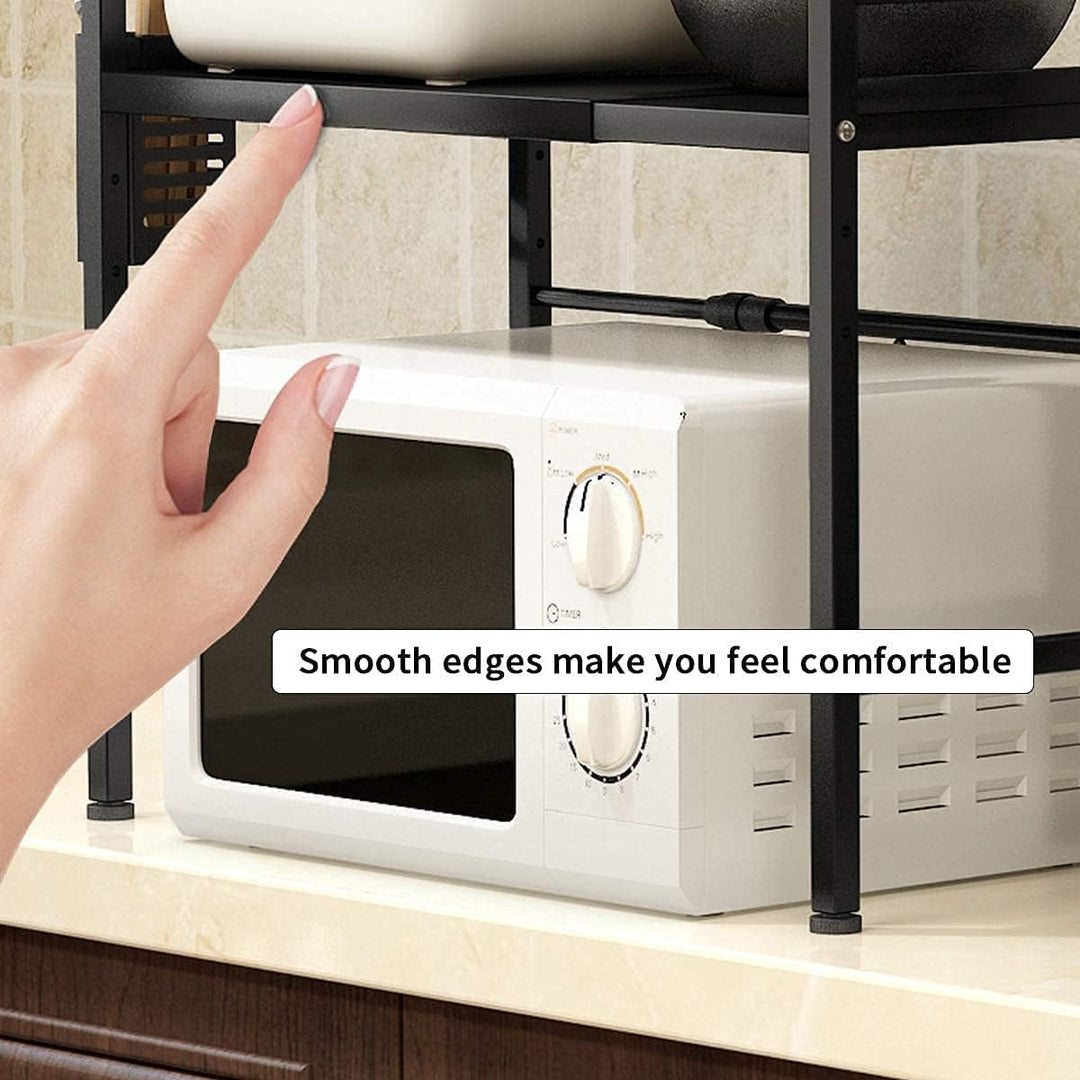 XDAILUYYDS Mikrowellen Regal, Ofengestell, 2-lagiges Erweiterbares Mikrowellenständer, Mikrowellenha