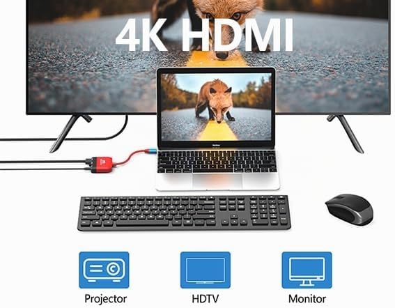 RREAKA Switch2 TV Dock for Nintendo Switch 1&amp;2, 3 in 1 Switch TV Adapter with 4K HDMI, USB 3.0 Port,