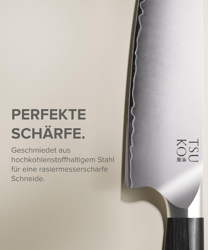 Tsuko Kochmesser, vierstufiger Schärfer & Holzscheide - 20,3 cm, professionelles japanisches Küchenm