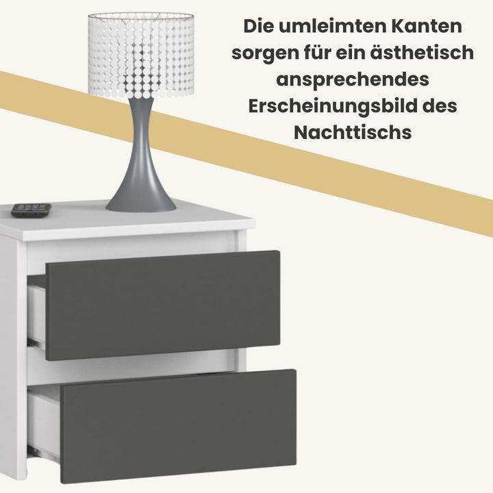 AKORD | Kommode Set 2 Schubladen Sideboard Mehrzweckschrank Schrank | Schreibtisch | ecktisch | Eck
